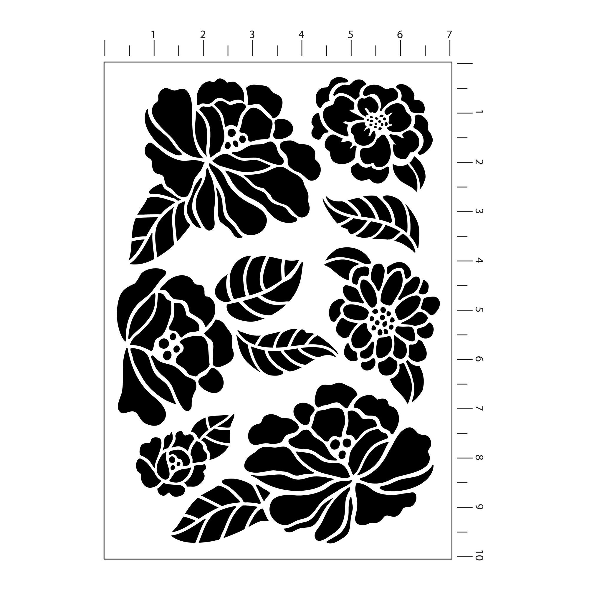 Fresh Cut Flower Plastic Stencils, 7" x 10" by Craft Smart®
